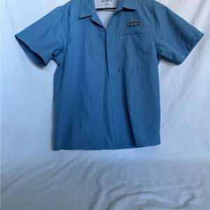 Eddie Bauer Men's Casual Blue Button Down Shirt